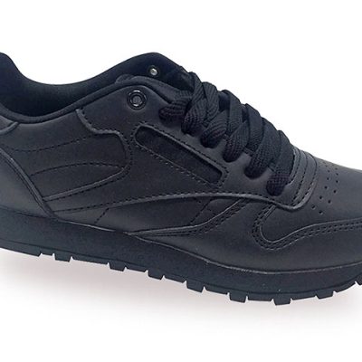 deportiva negra cómoda señora y caballero