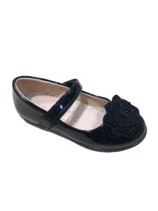 7029 Mercedita Negro Flor Charol
