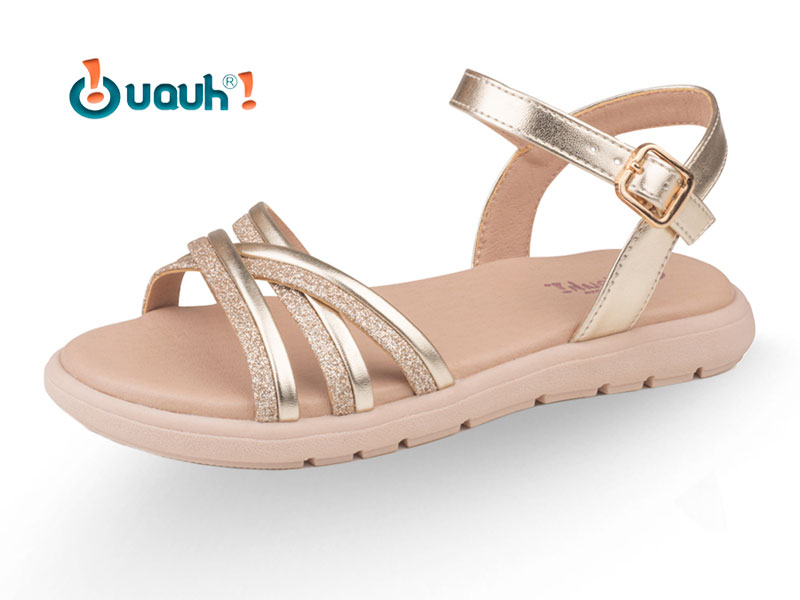 sandalia metalizada cruzada