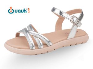 sandalia metalizada cruzada