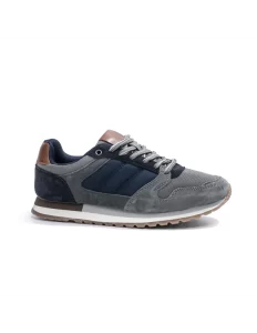 Sneakers Gris Hombre Casual de Piel