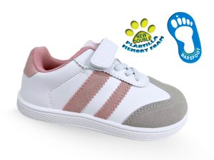K08 C Bco/Rosa Deportivas infantiles barefoot