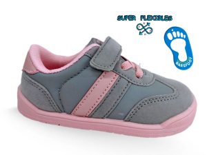 Deportiva infantil Barefoot color Gris/Rosa mod. 1-K891 D