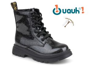 Bota Militar infantil color Negro Glitter